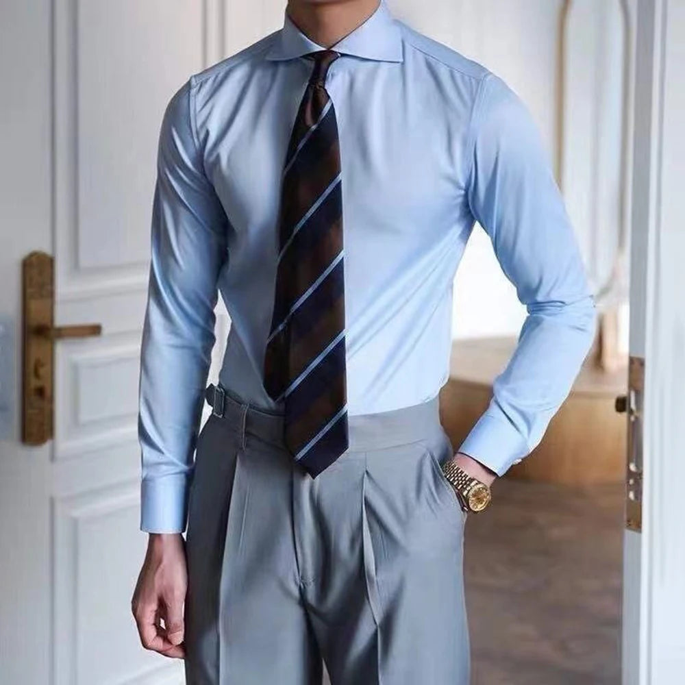 Men's Business Slim Casual Long-Sleeved Formal Shirt