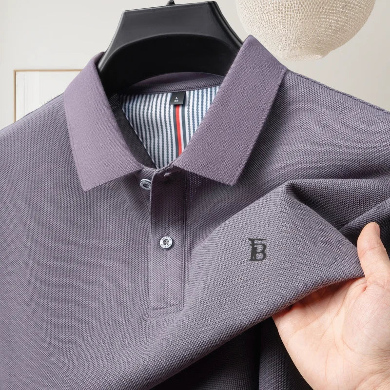 2025 Men's Polo Shirt 100% Cotton Designer Style Luxury Business Casual Wear