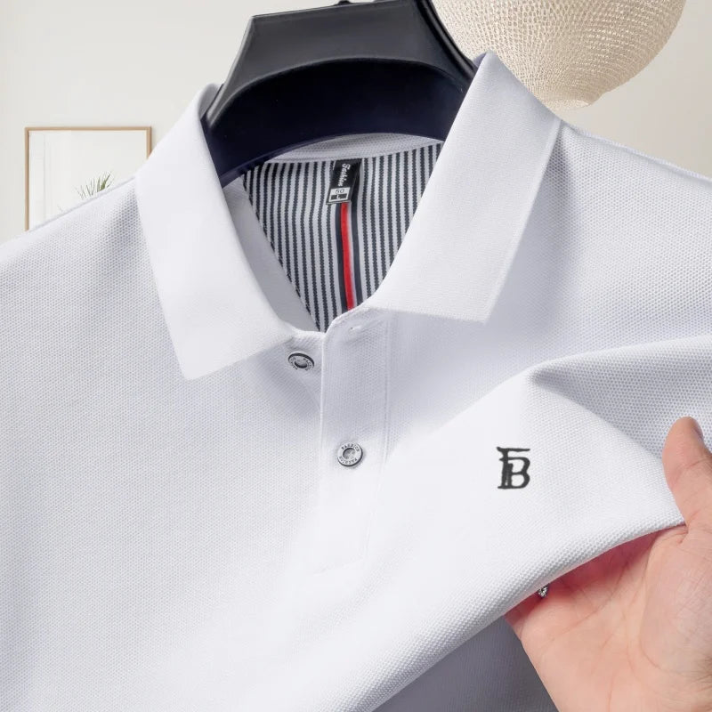 2025 Men's Polo Shirt 100% Cotton Designer Style Luxury Business Casual Wear