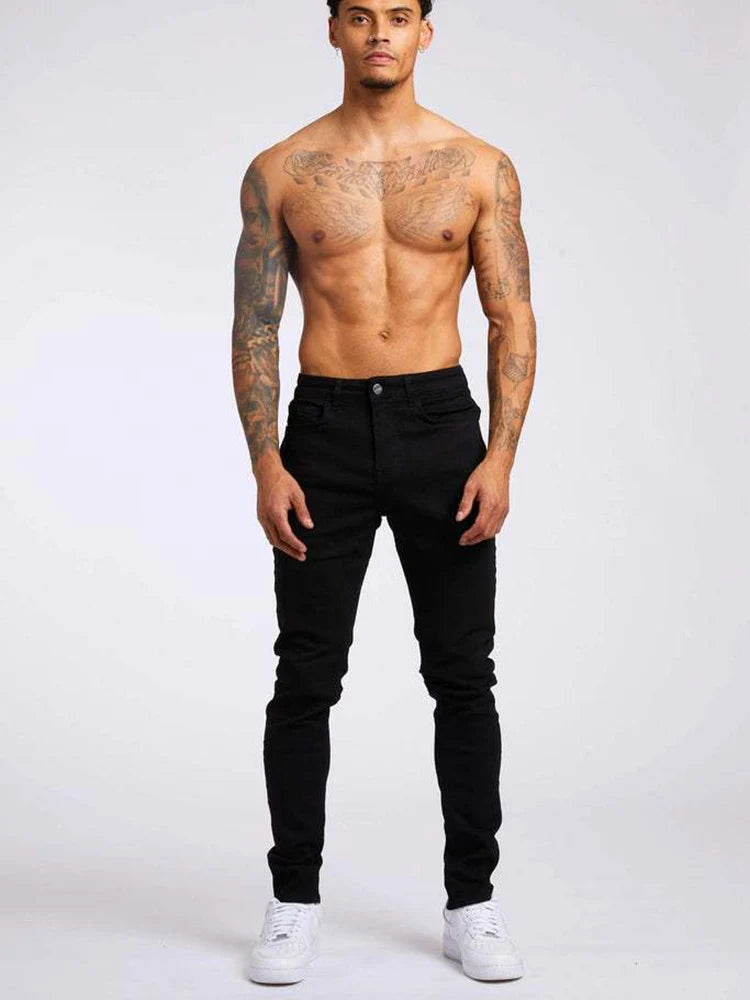 Men's Elastic Skinny Solid Color Stretch Slim Fit Denim Jeans