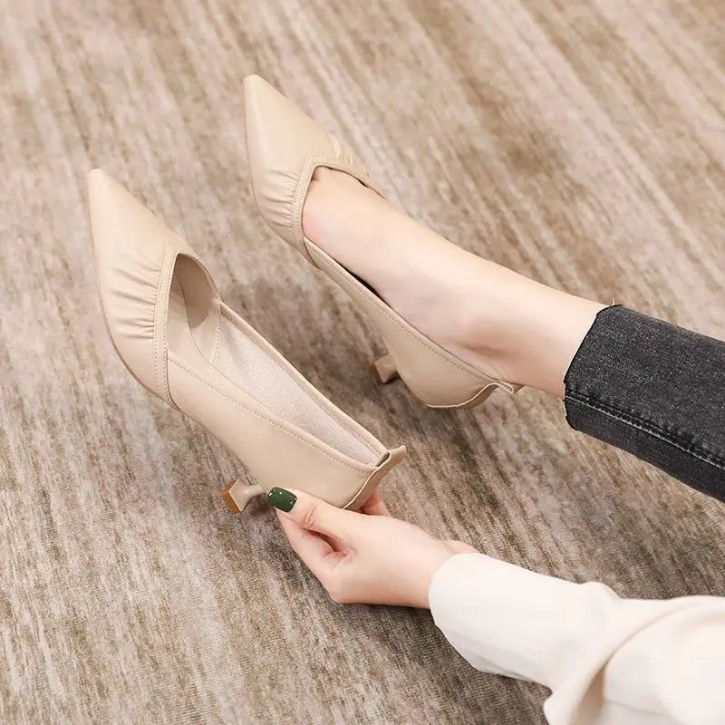 Women's Formal Pumps with Medium Heels Pointed Toe Shoes