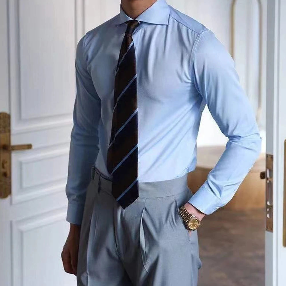 Men's Business Slim Casual Long-Sleeved Formal Shirt