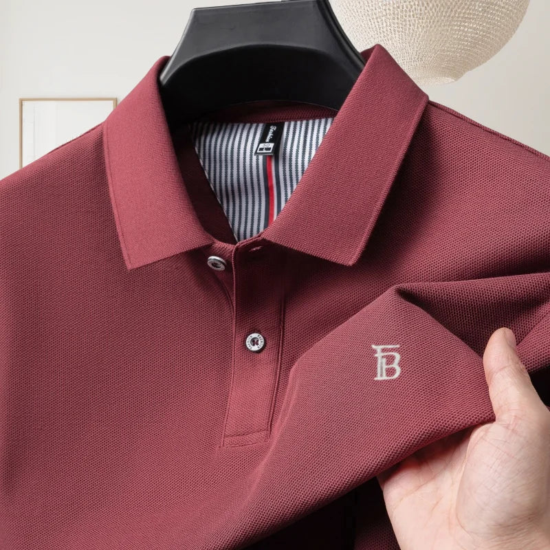 2025 Men's Polo Shirt 100% Cotton Designer Style Luxury Business Casual Wear