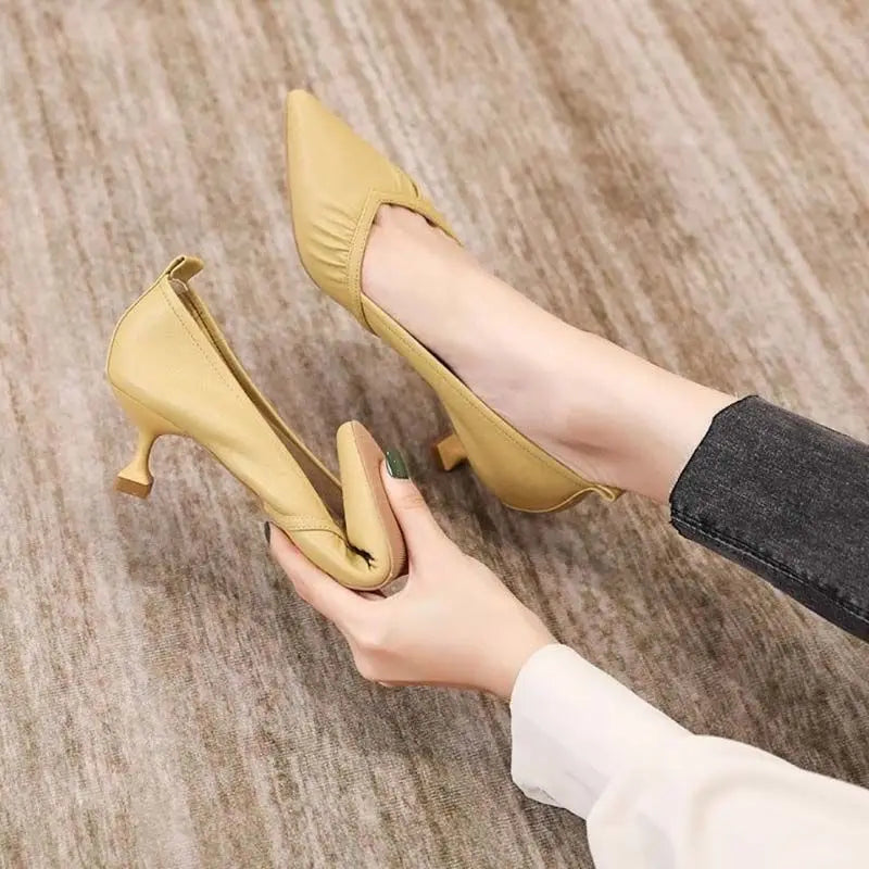 Women's Formal Pumps with Medium Heels Pointed Toe Shoes