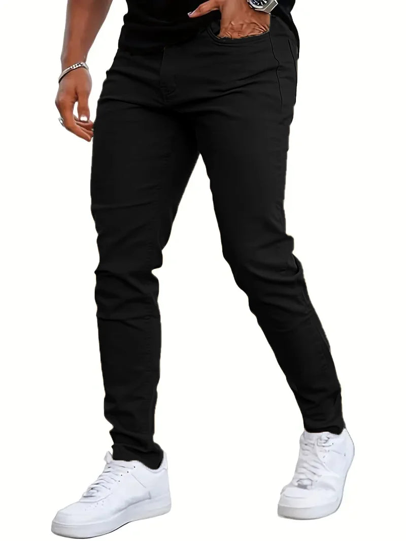 Black Men's Casual Slim Fit Jeans.
