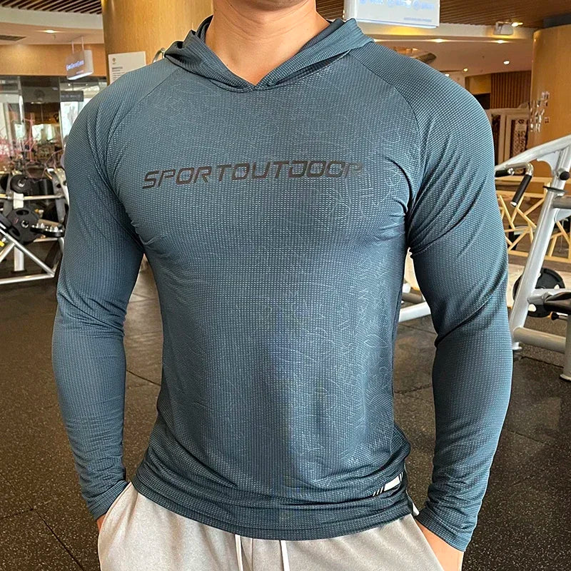 Gym Men's T-Shirt Casual Long Sleeve