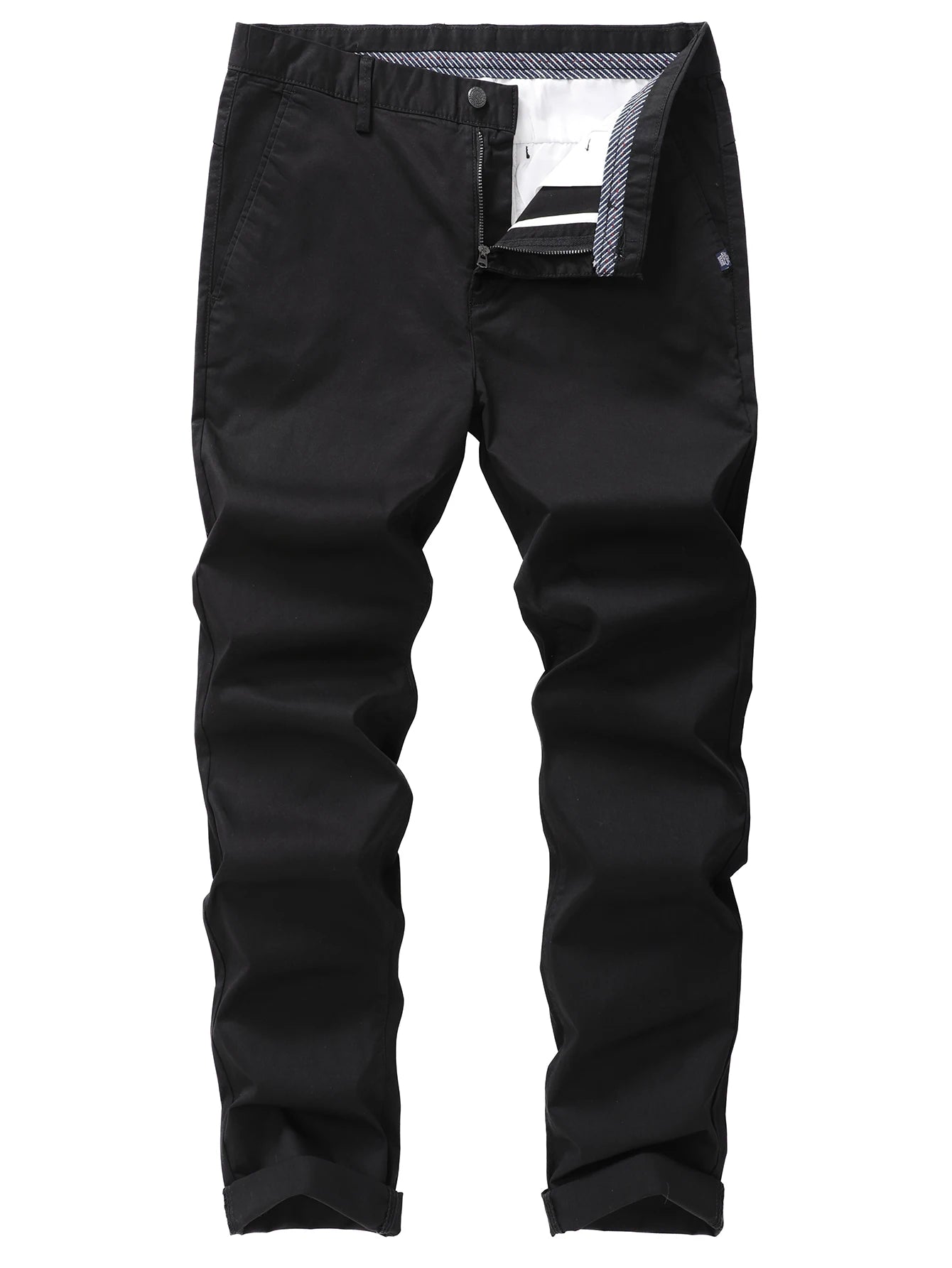 Men's Classic Straight White Cotton Chino Pants