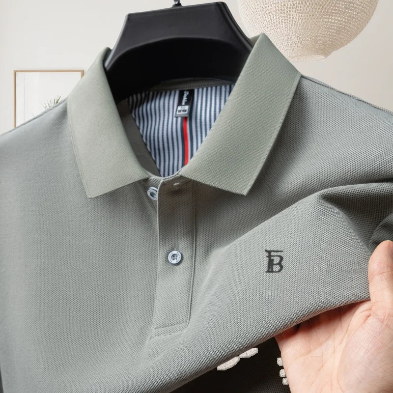 2025 Men's Polo Shirt 100% Cotton Designer Style Luxury Business Casual Wear