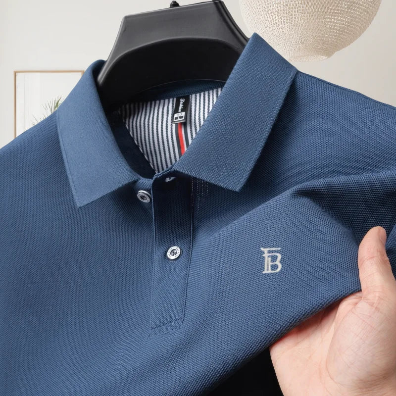 2025 Men's Polo Shirt 100% Cotton Designer Style Luxury Business Casual Wear