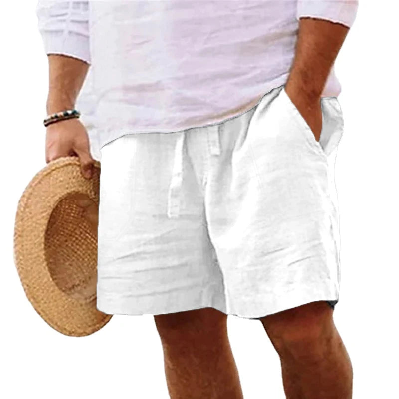 Men"Cotton Solid Color Short