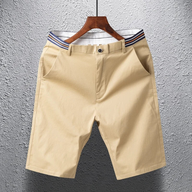 Men's Summer Casual Business Casual Elastic Five Quarter Pants