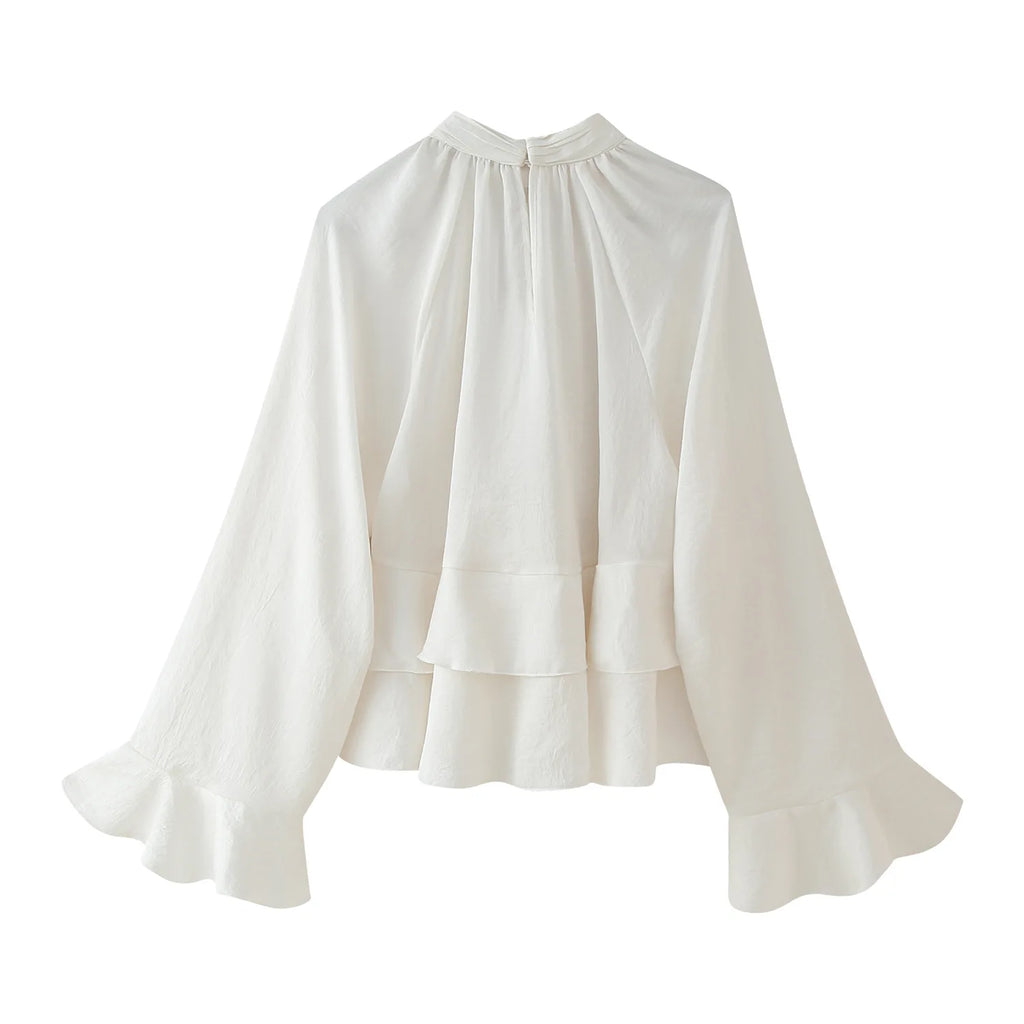 Women's Ruffle Long Sleeve Elegant Blouse