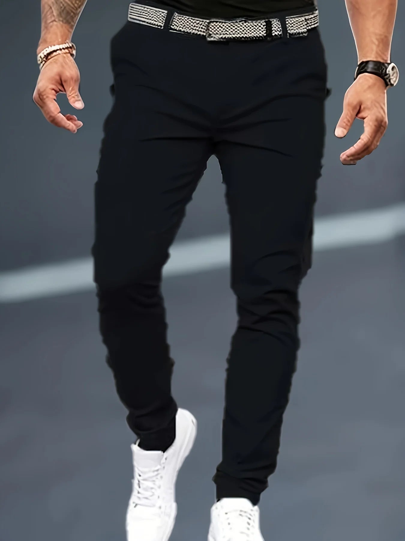 Black Men's Casual Slim Fit Jeans.