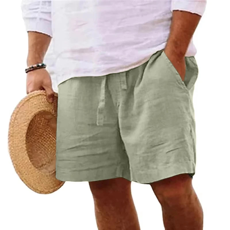 Men"Cotton Solid Color Short
