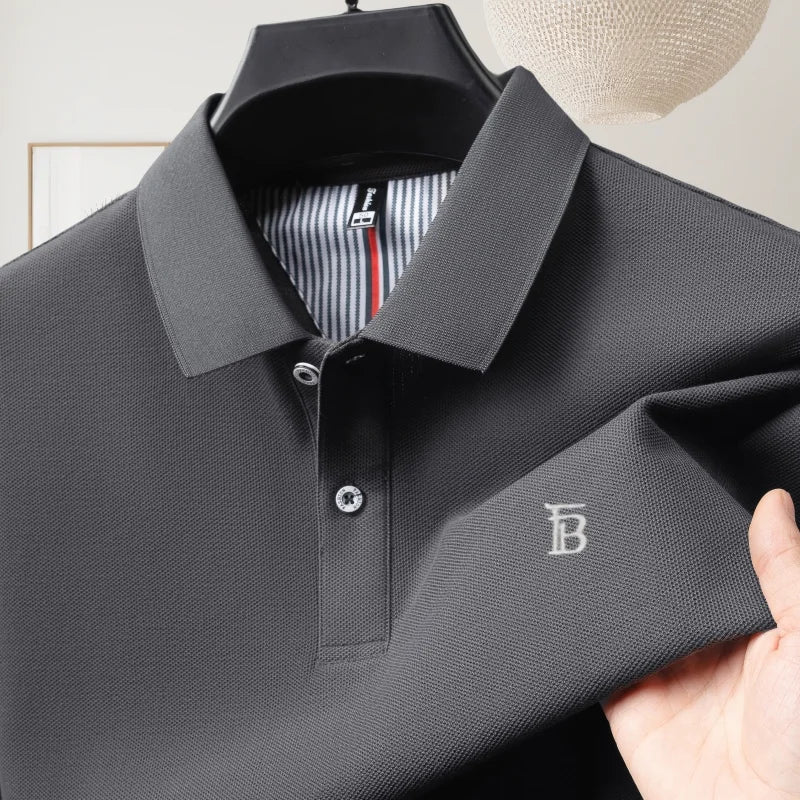 2025 Men's Polo Shirt 100% Cotton Designer Style Luxury Business Casual Wear
