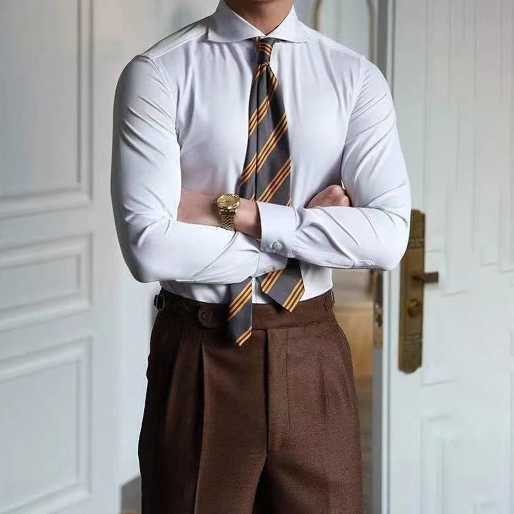 Men's Business Slim Casual Long-Sleeved Formal Shirt