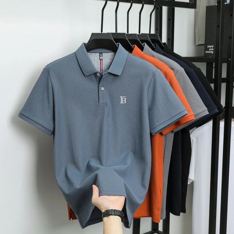 2025 Men's Polo Shirt 100% Cotton Designer Style Luxury Business Casual Wear