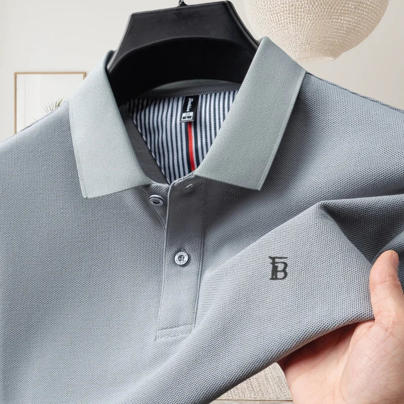 2025 Men's Polo Shirt 100% Cotton Designer Style Luxury Business Casual Wear