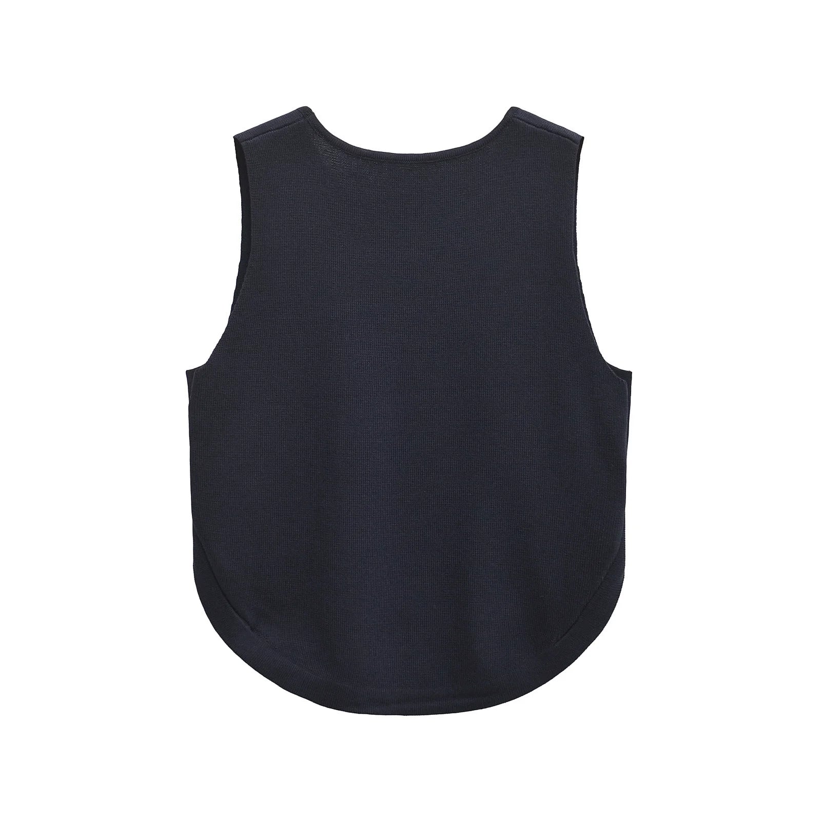 Women's Chic Sleeveless with Side Buckles Asymmetrical Hem Casual O-neck Crop Top
