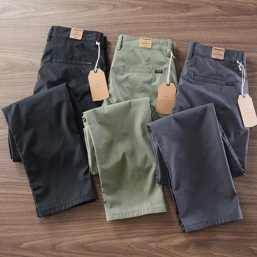 Spring and Autumn Retro Heavyweight Chino Pants for Men
