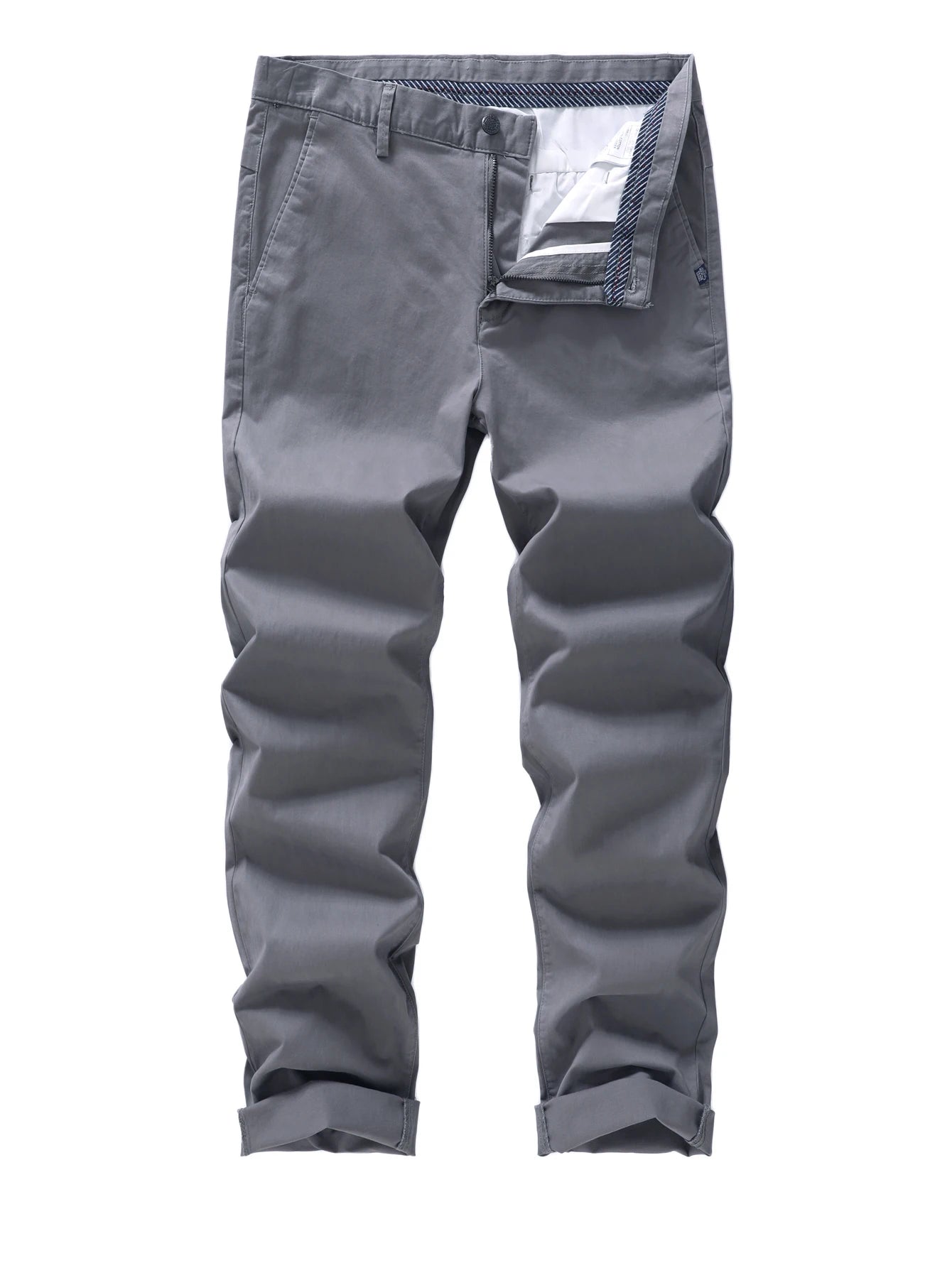 Men's Classic Straight White Cotton Chino Pants