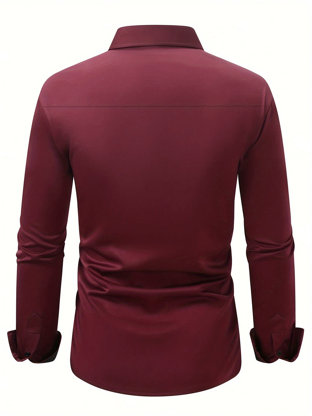 Elegant Solid Color Men's Dress Shirt