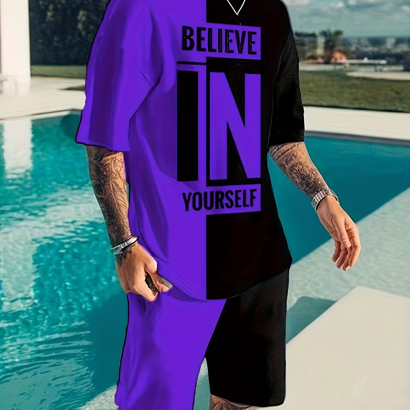 Men's Casual T-Shirt and Shorts Set