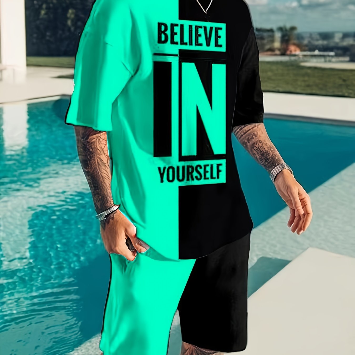 Men's Casual T-Shirt and Shorts Set