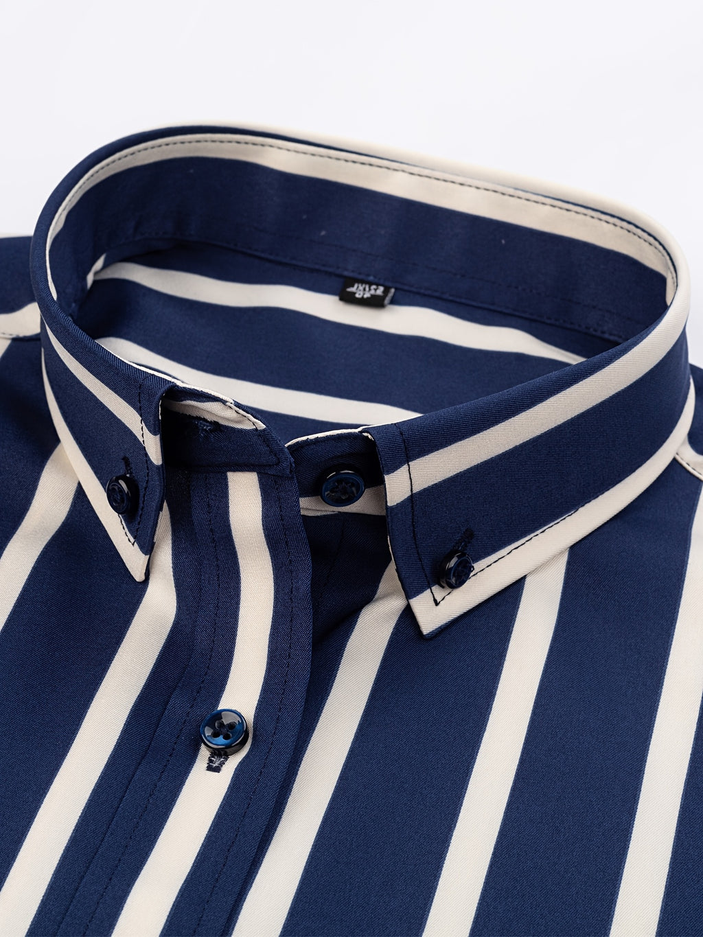 A Classic Regular-Fit Men'S Dress Shirt with Wide Vertical Stripes.