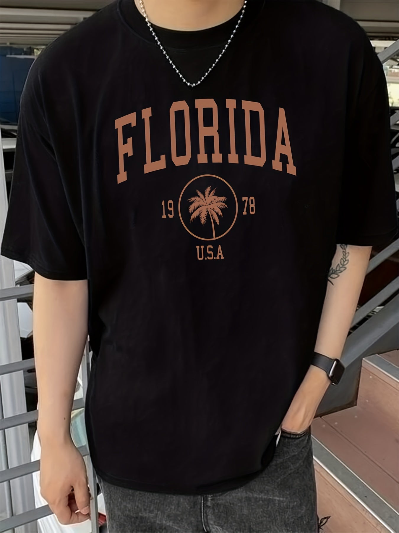 Men's Trendy Graphic Crew Neck T-Shirt