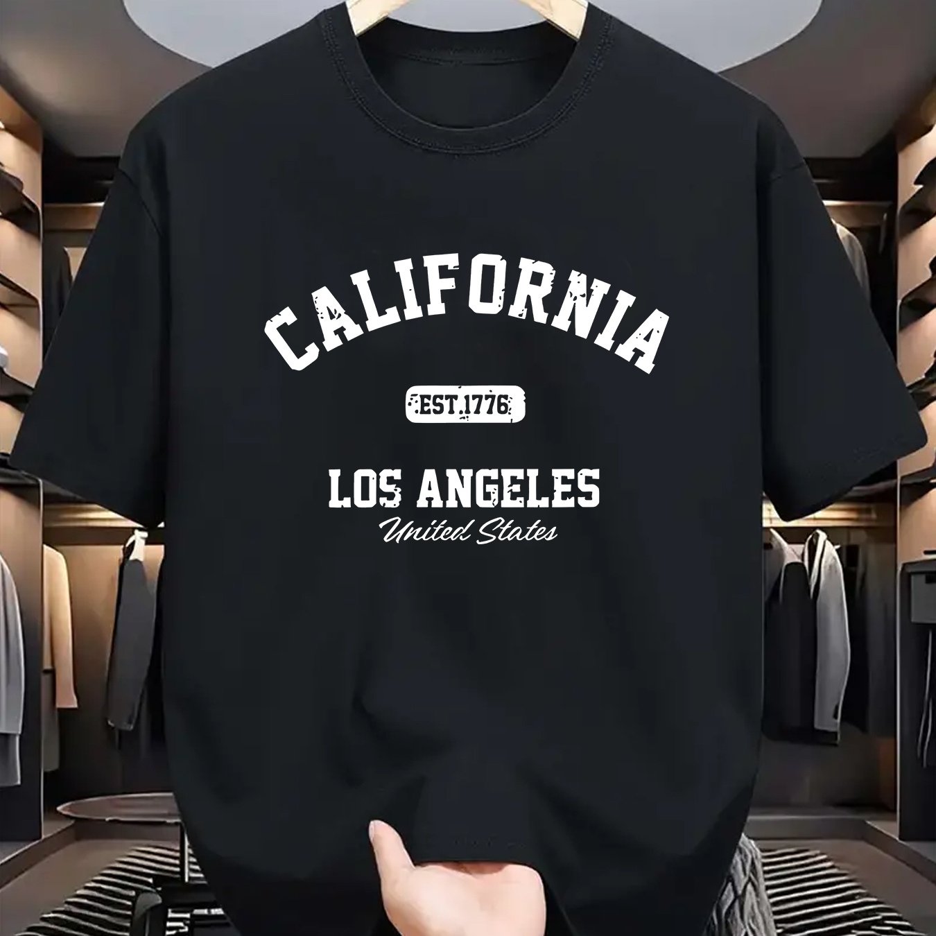 Men's Stretchy Round Neck Casual T-Shirt