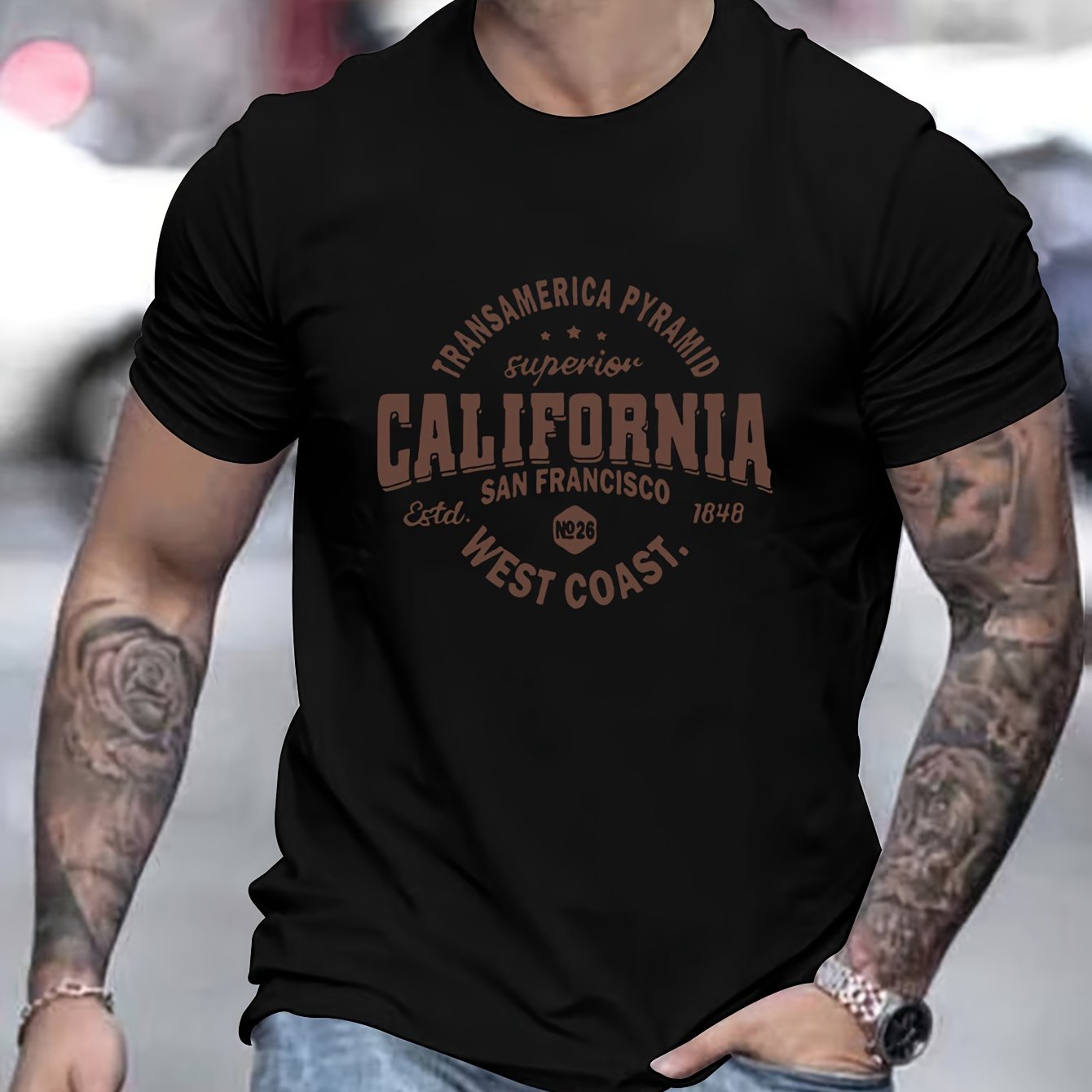 California-Inspired Men's Casual T-Shirt
