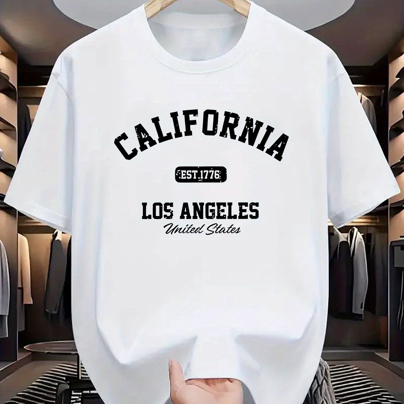 Men's Stretchy Round Neck Casual T-Shirt