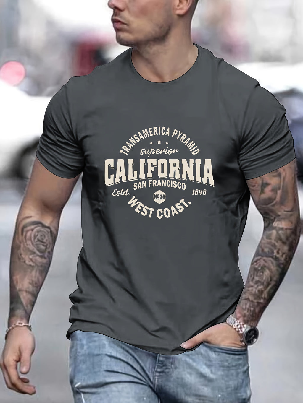 California-Inspired Men's Casual T-Shirt