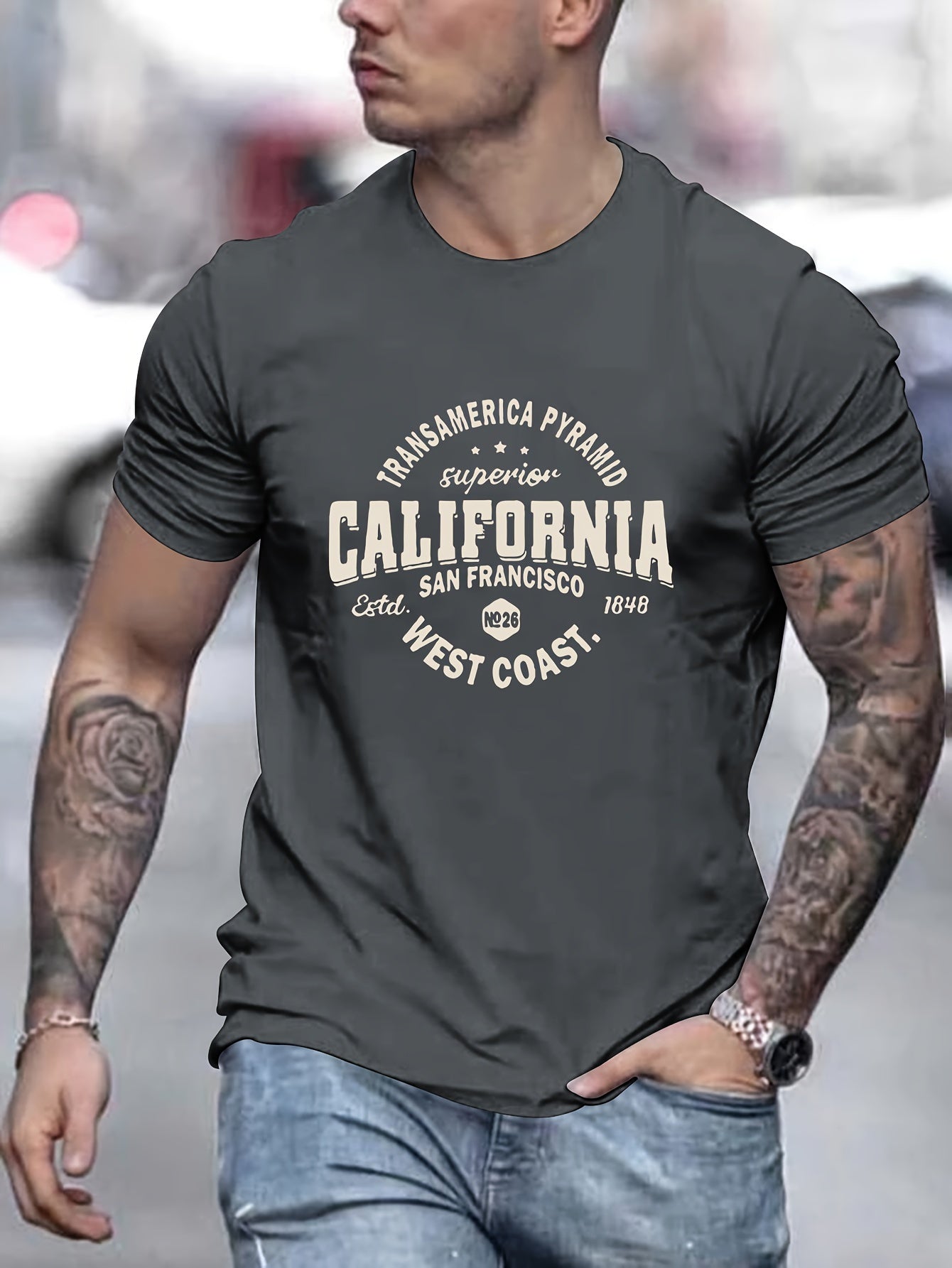 California-Inspired Men's Casual T-Shirt