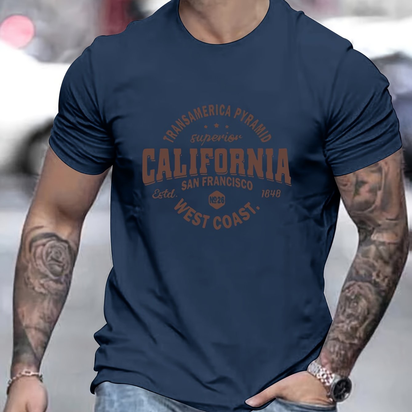 California-Inspired Men's Casual T-Shirt