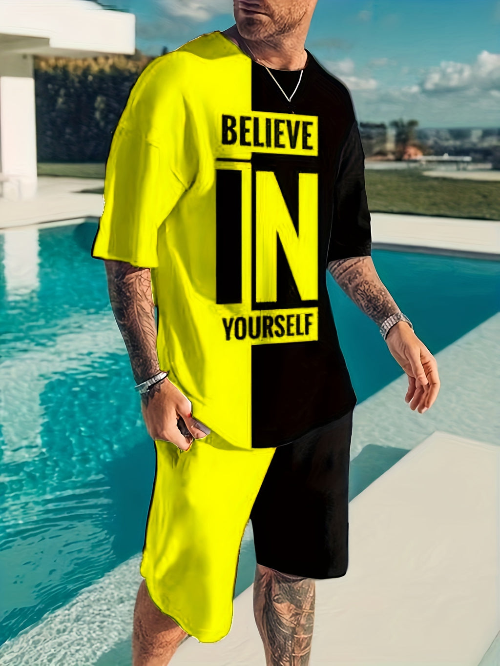 Men's Casual T-Shirt and Shorts Set