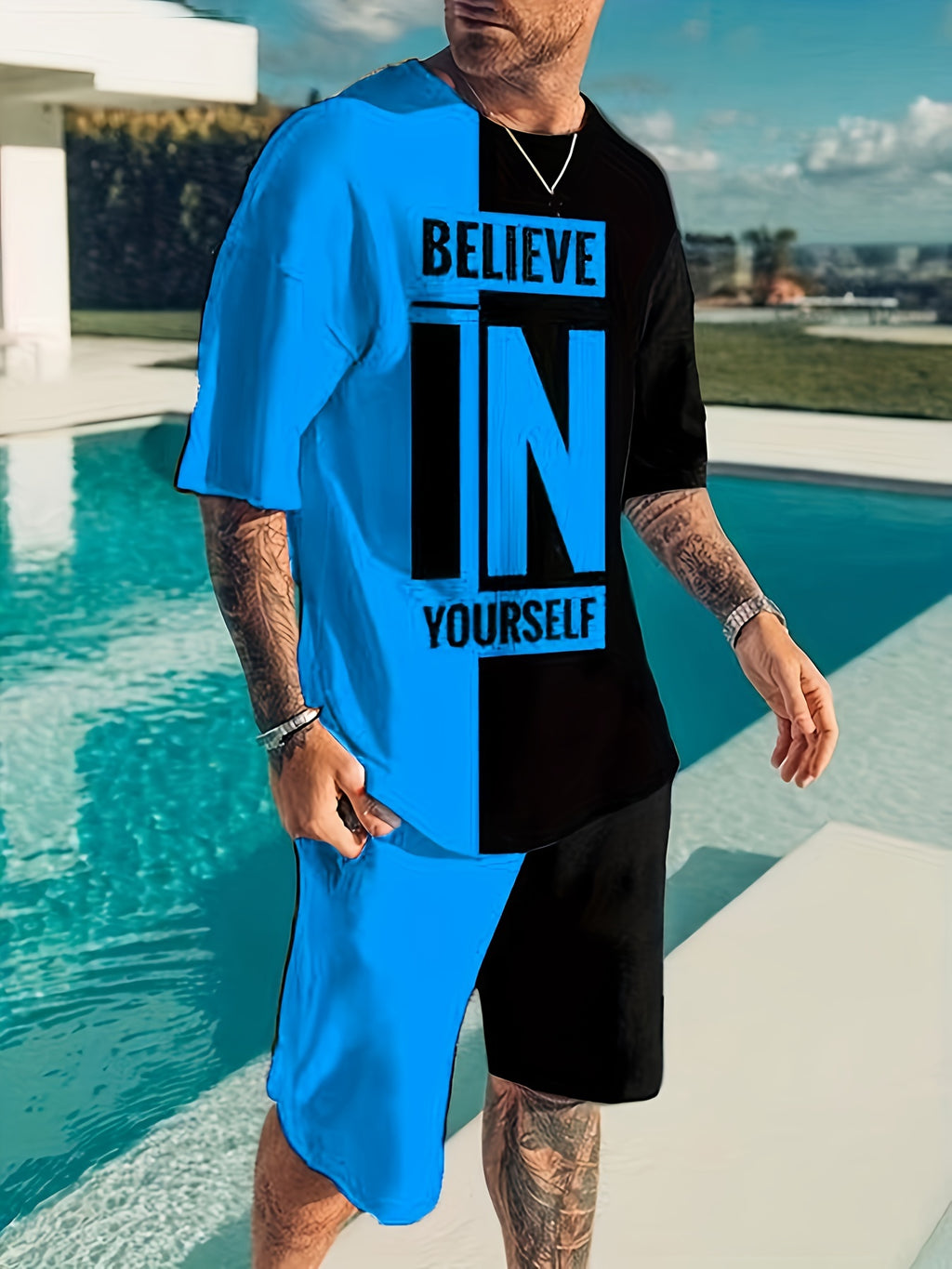 Men's Casual T-Shirt and Shorts Set