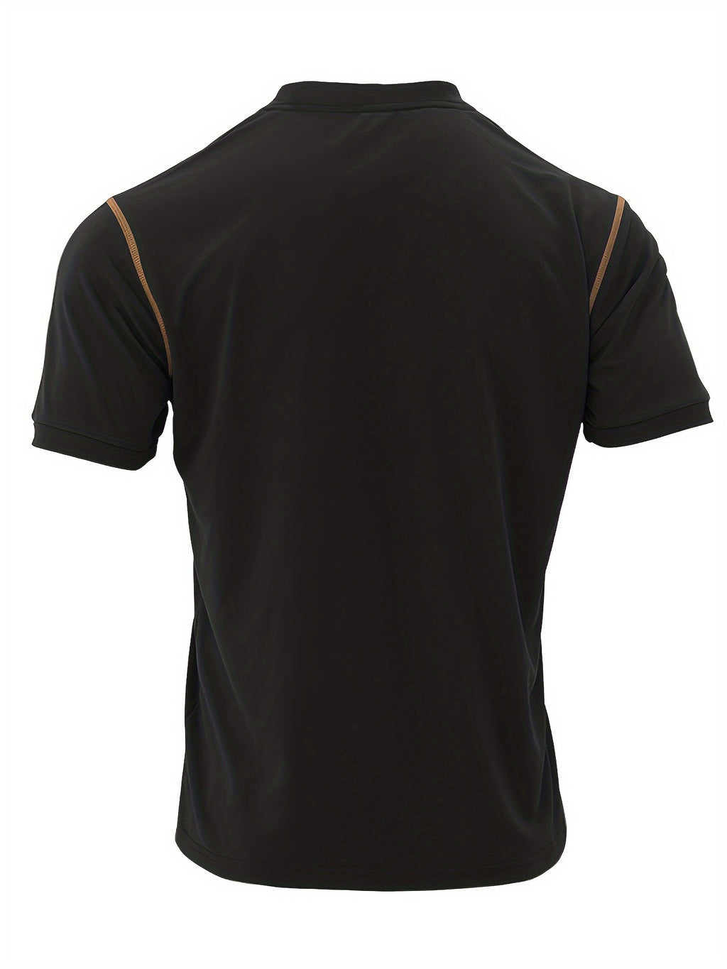 Men's Casual T-Shirt, Stylish Short Sleeve V-Neck With Button Detail Tee, Slim Fit Sports Tee For Everyday Wear