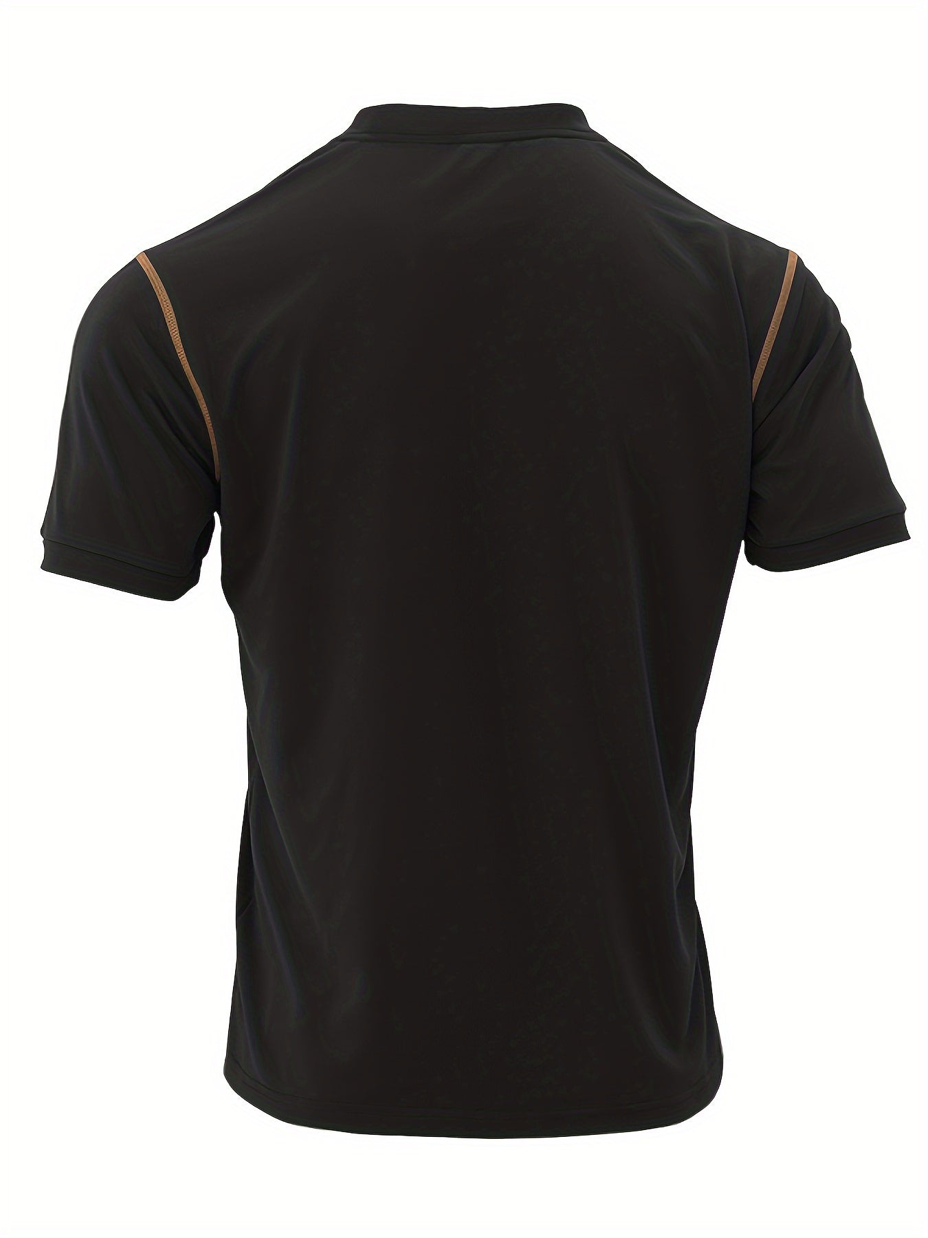 Men's Casual T-Shirt, Stylish Short Sleeve V-Neck With Button Detail Tee, Slim Fit Sports Tee For Everyday Wear