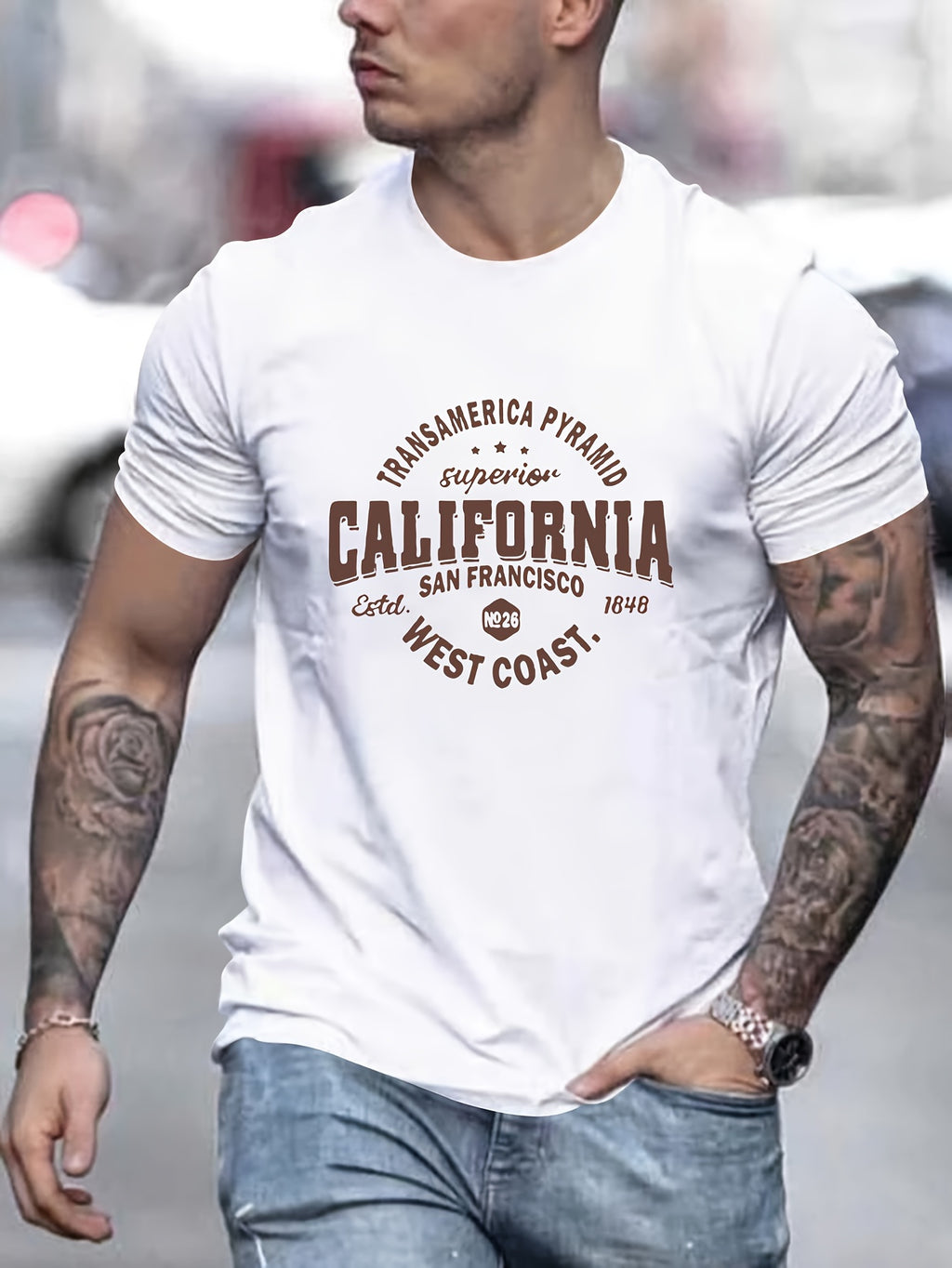 California-Inspired Men's Casual T-Shirt