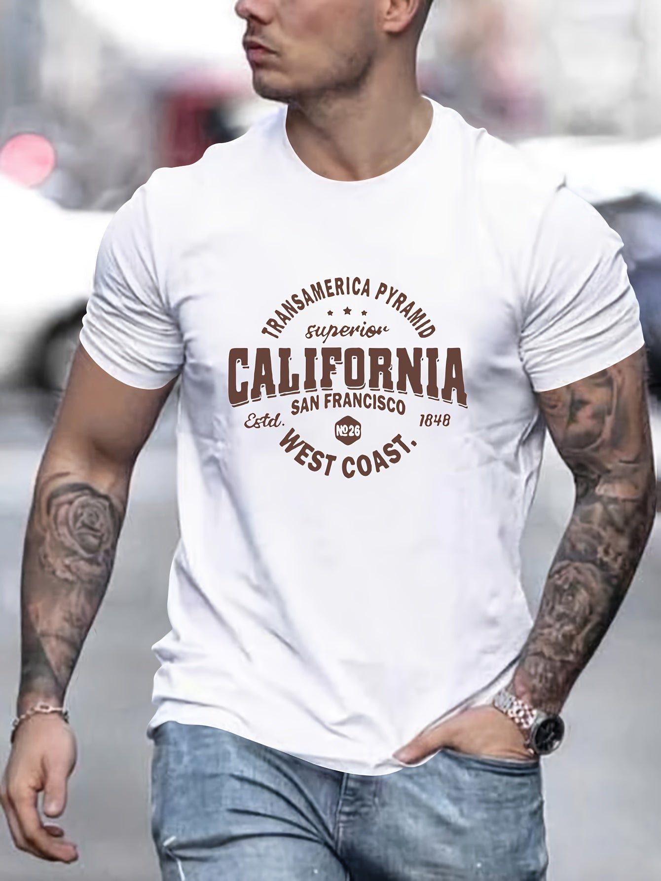 California-Inspired Men's Casual T-Shirt