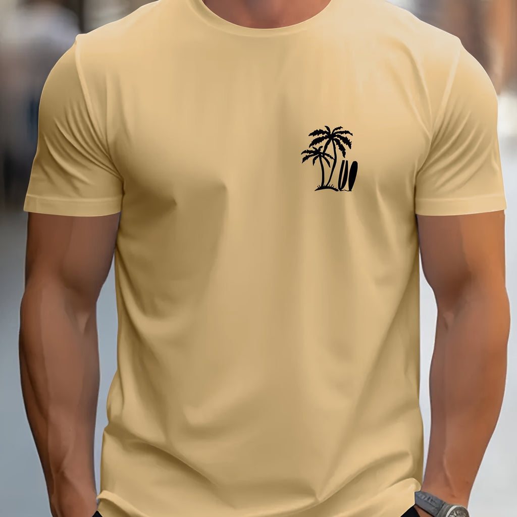 Palm Tree Print Men's Casual T-Shirt
