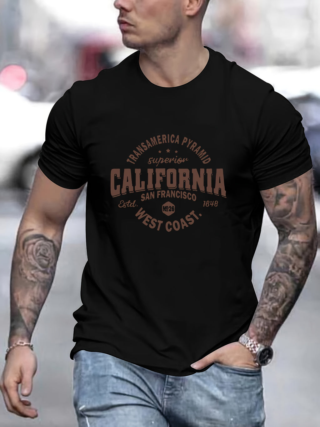 California-Inspired Men's Casual T-Shirt