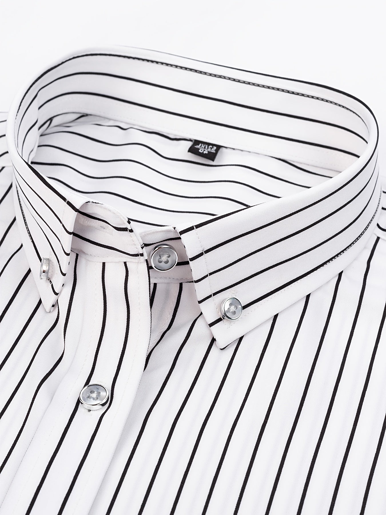 A Classic Regular-Fit Men'S Dress Shirt with Wide Vertical Stripes.