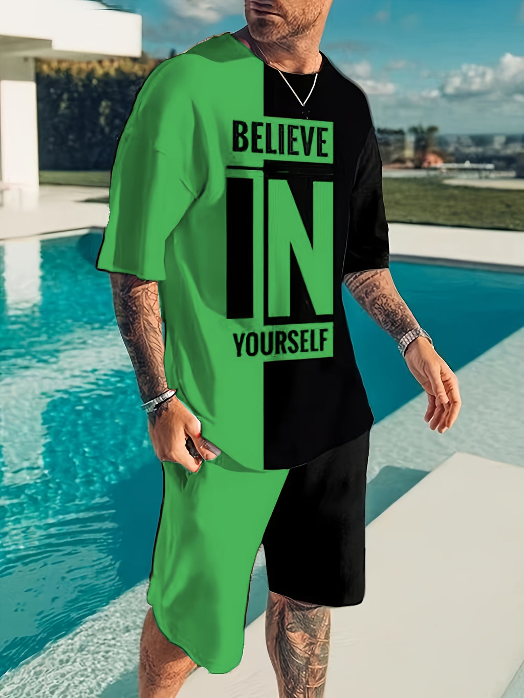 Men's Casual T-Shirt and Shorts Set