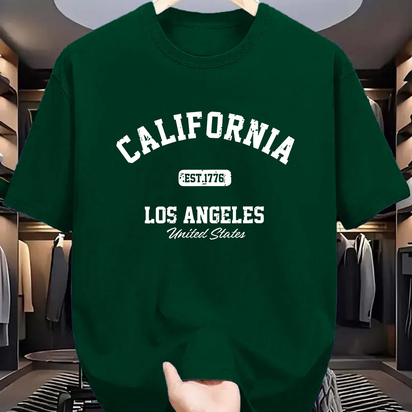 Men's Stretchy Round Neck Casual T-Shirt